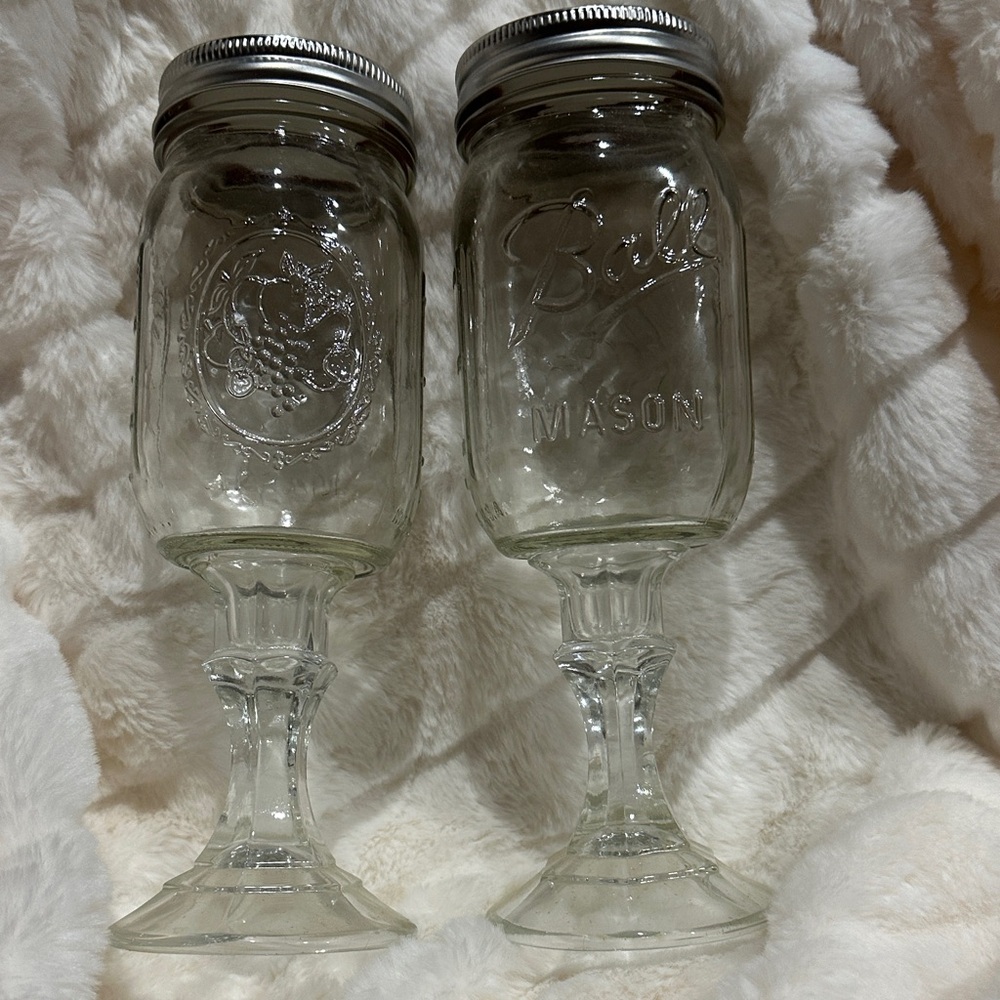 Ball Mason Jar Goblets (Redneck Wine Glasses)
